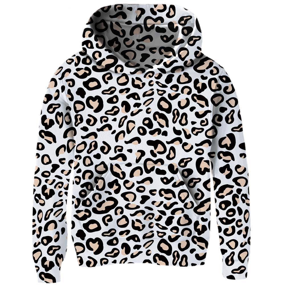 uideazone Girls Pullover Hoodies 3D Graphic Printed Hooded Sweatshirt with Pocket 4-14 Years