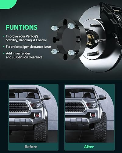 Miniatura 4 de SCITOO 2 espaciadores de rueda de 1.5 pulgadas, 4 x 156 de diámetro de 5.157 in, 12 x 1.5 pulgadas, adaptadores de espaciadores de rueda de 4