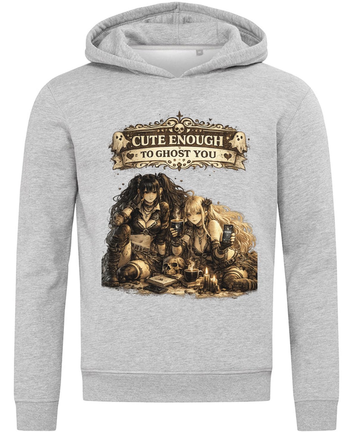 Dark Fantasy Girls Sharing Secrets bluza z kapturem bluza z kapturem mieszanka bawełny szara