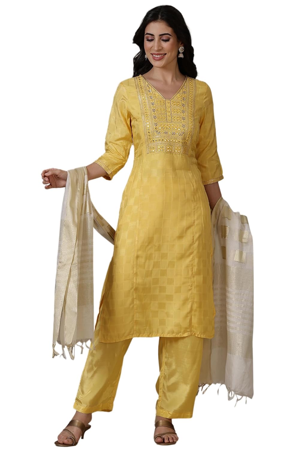 Aurelia Red Zari Embroidered Kurta, Palazzo and Dupatta Set - Review, Price and Buying Guide