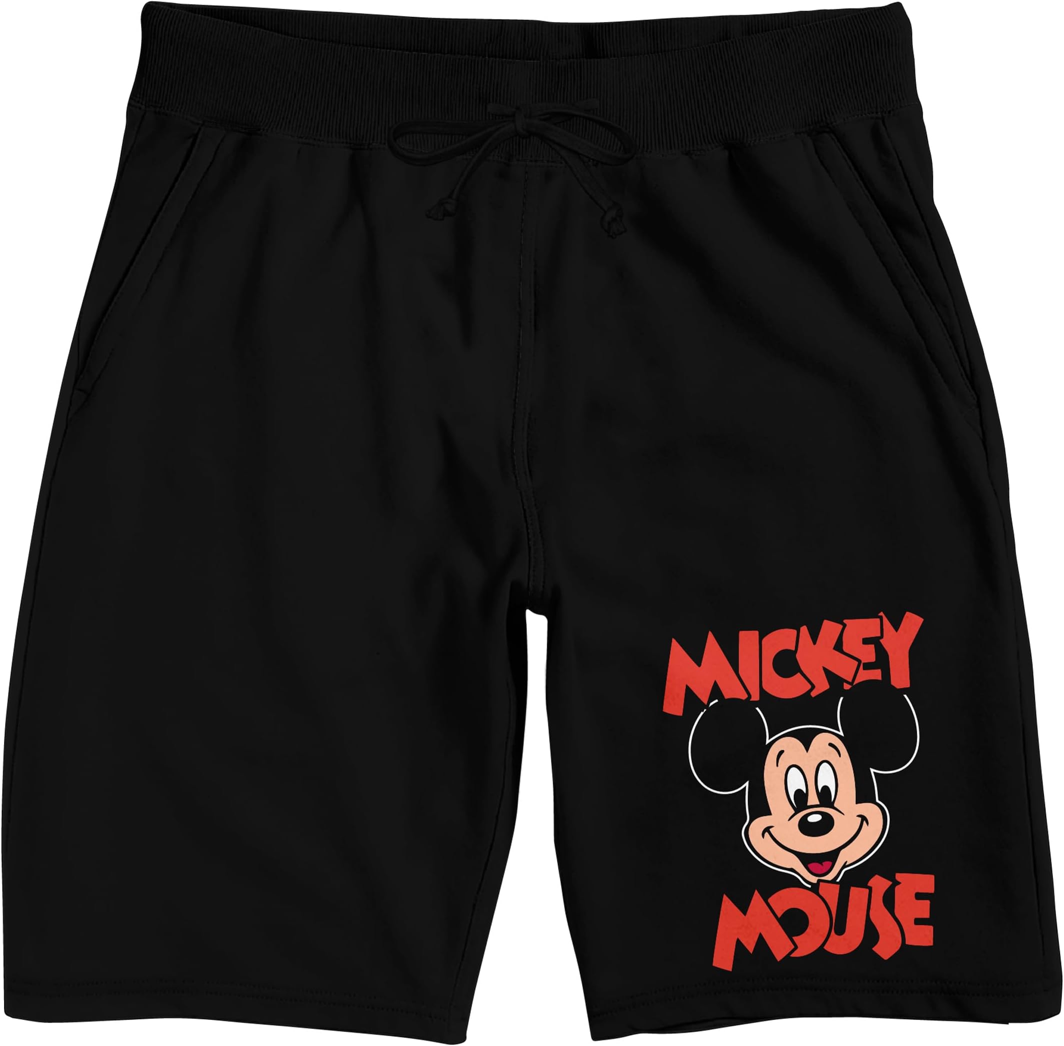 Mickey Mouse Classic Character Face Adult Black Sleep Pajama Shorts