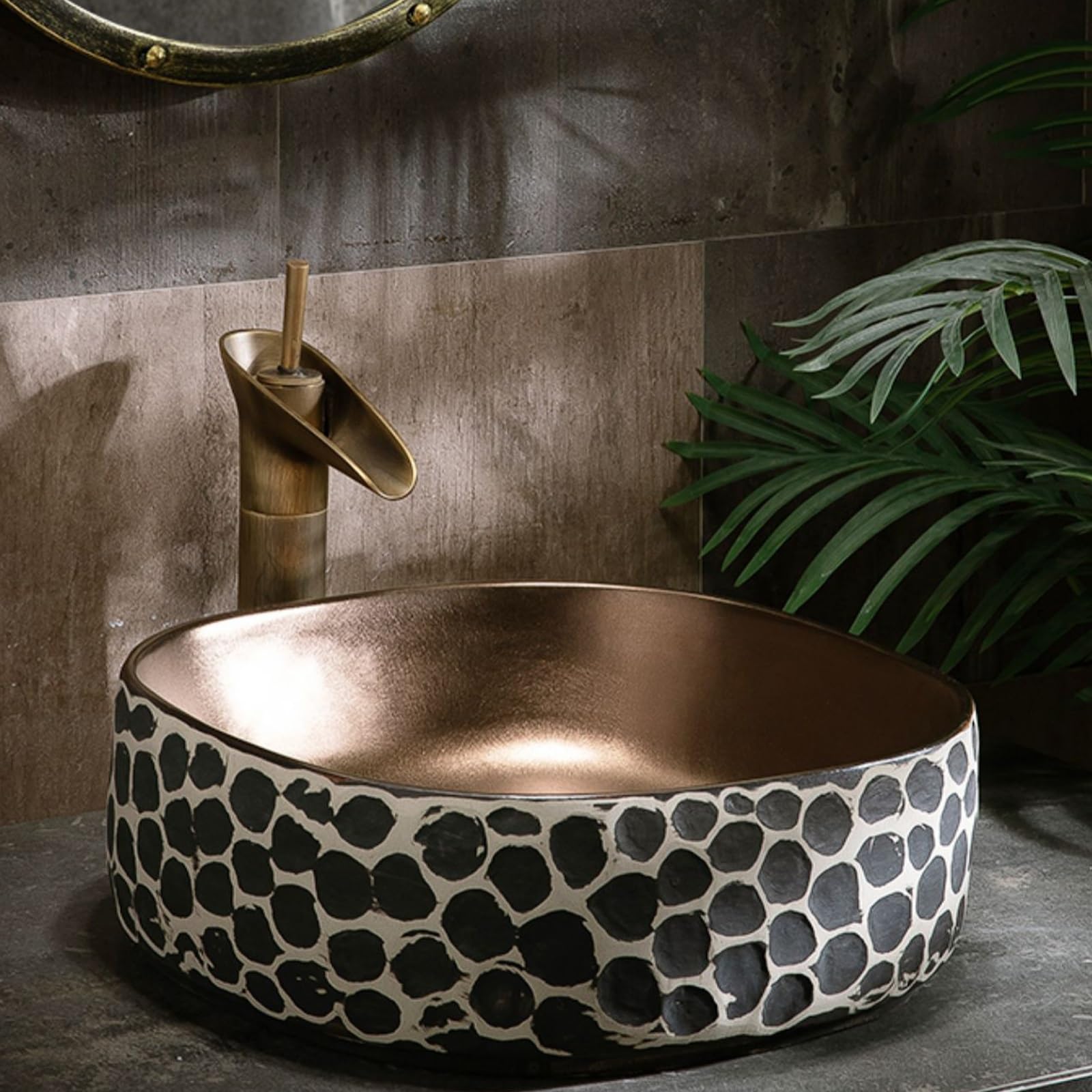 Kwadratowa ceramiczna umywalka łazienkowa 43 cm, stylowa umywalka nablatowa, kompletny zestaw odpływowy do nowoczesnej szafki toaletowej, idealny do użytku domowego i komercyjnego