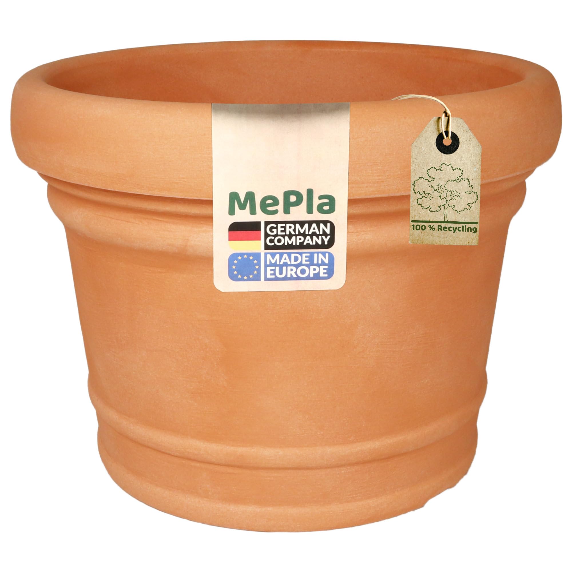 MePla Blumentopf Monza - runder Pflanzkübel - wetterfestes Pflanzgefäß - UV-beständiger Blumenkübel - Pflanzentopf - Kübel - ø60 - Terra