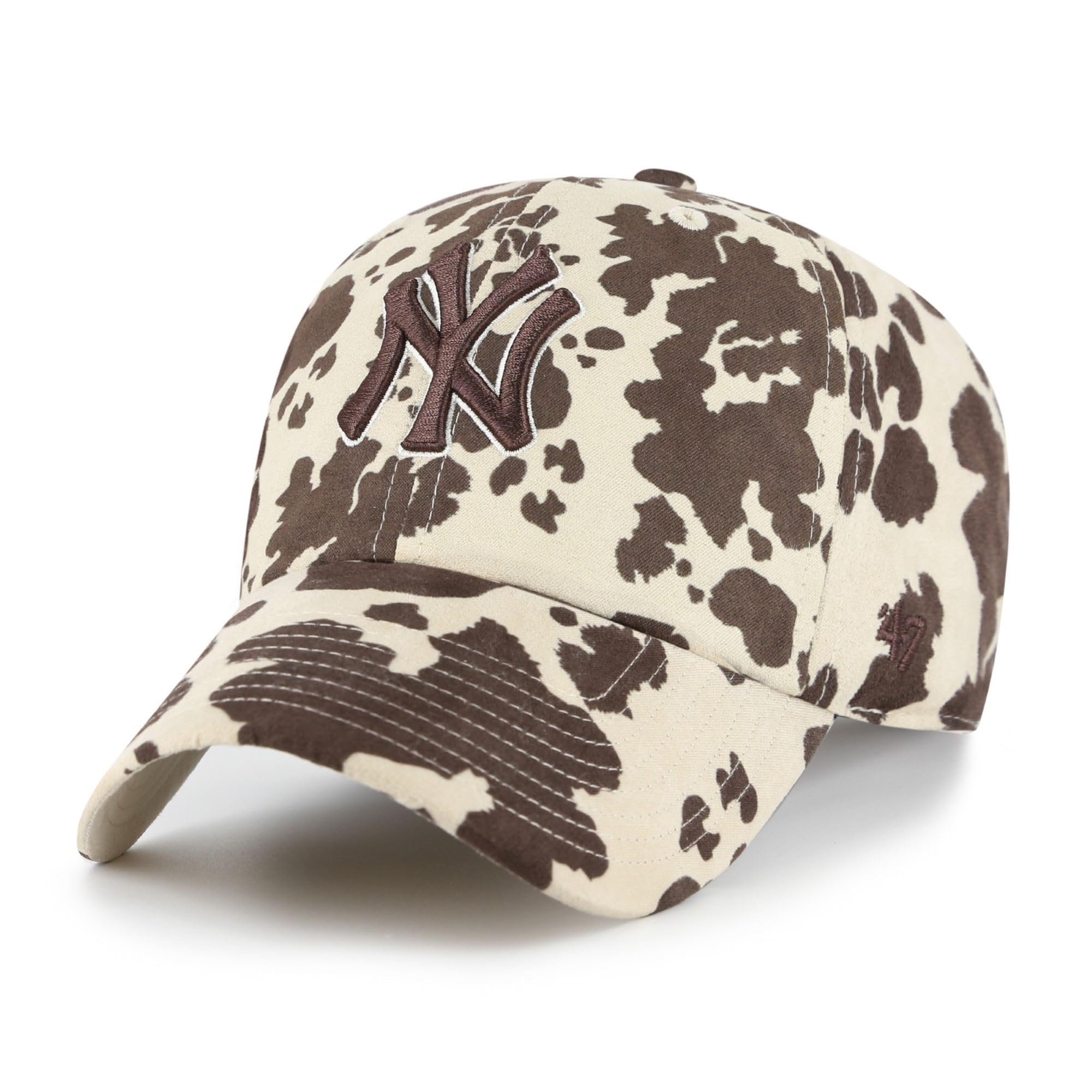 47 New York Yankees MLB Bessie Clean Up Cap Beige Brown