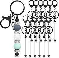 Tondiamo 12-Pack Beadable Metal Keychain Bars - Bulk Blank DIY Craft Keychains for Gifts & Personalization