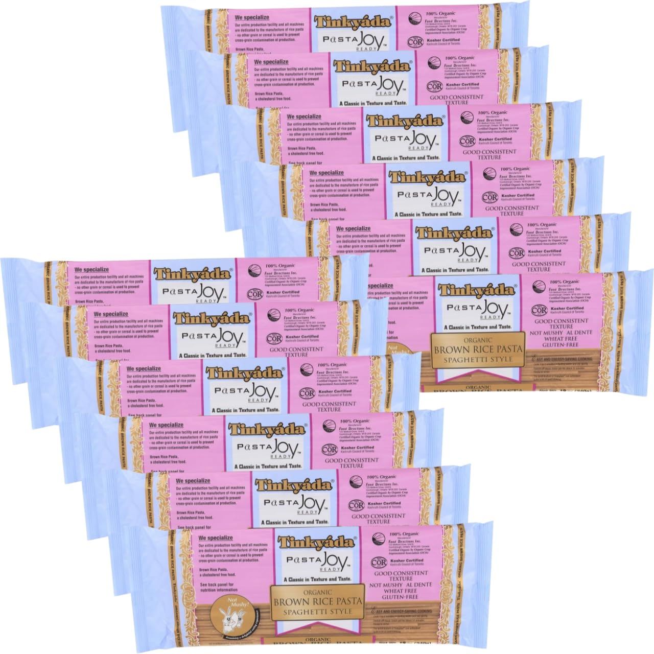 Brown Rice Spaghetti 12 oz – Organic Pasta for Salad and Pantry Staples – Rice Noodle Alternative – Dry Spaghetti for Everyday Cooking – Pack of 12