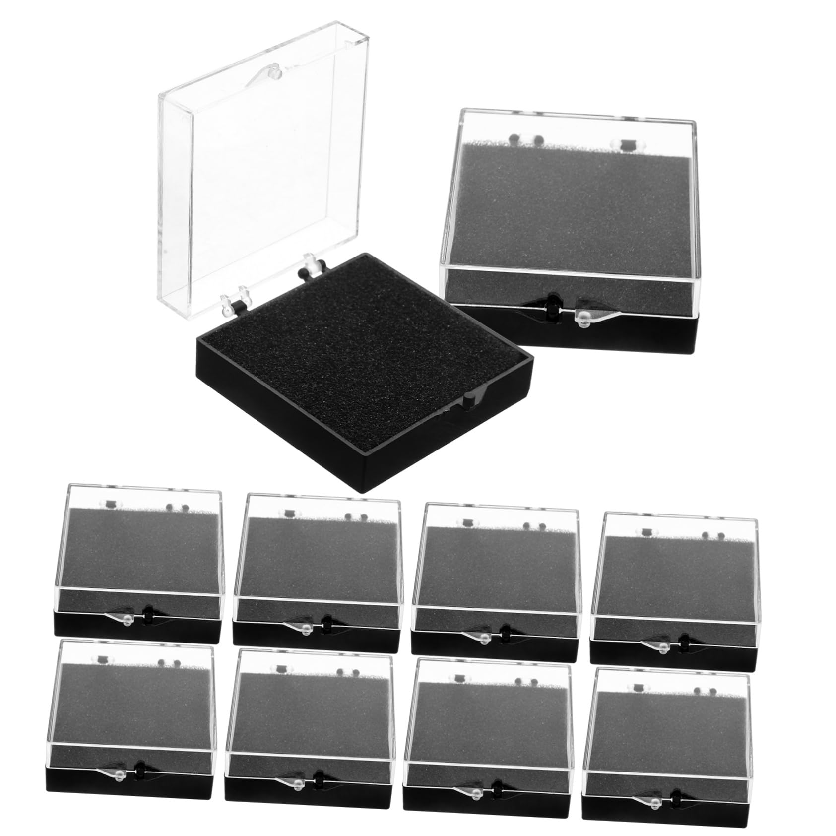 30pezzi Trasparenti Per Badges e Organizzatore Scatole Con Base Per e Accessori Dimensioni Protezione e Presentazione Per Personale e Negozi