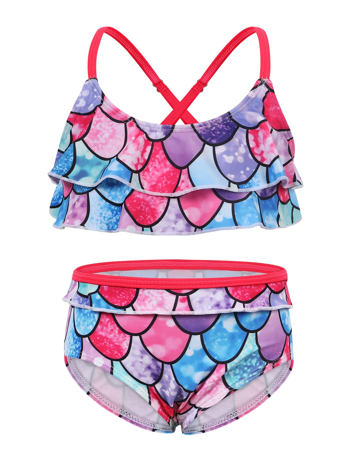 Buy Rainbow Unicorn Swimsuit Girls TwoPieces Bikini Set Kids Cute