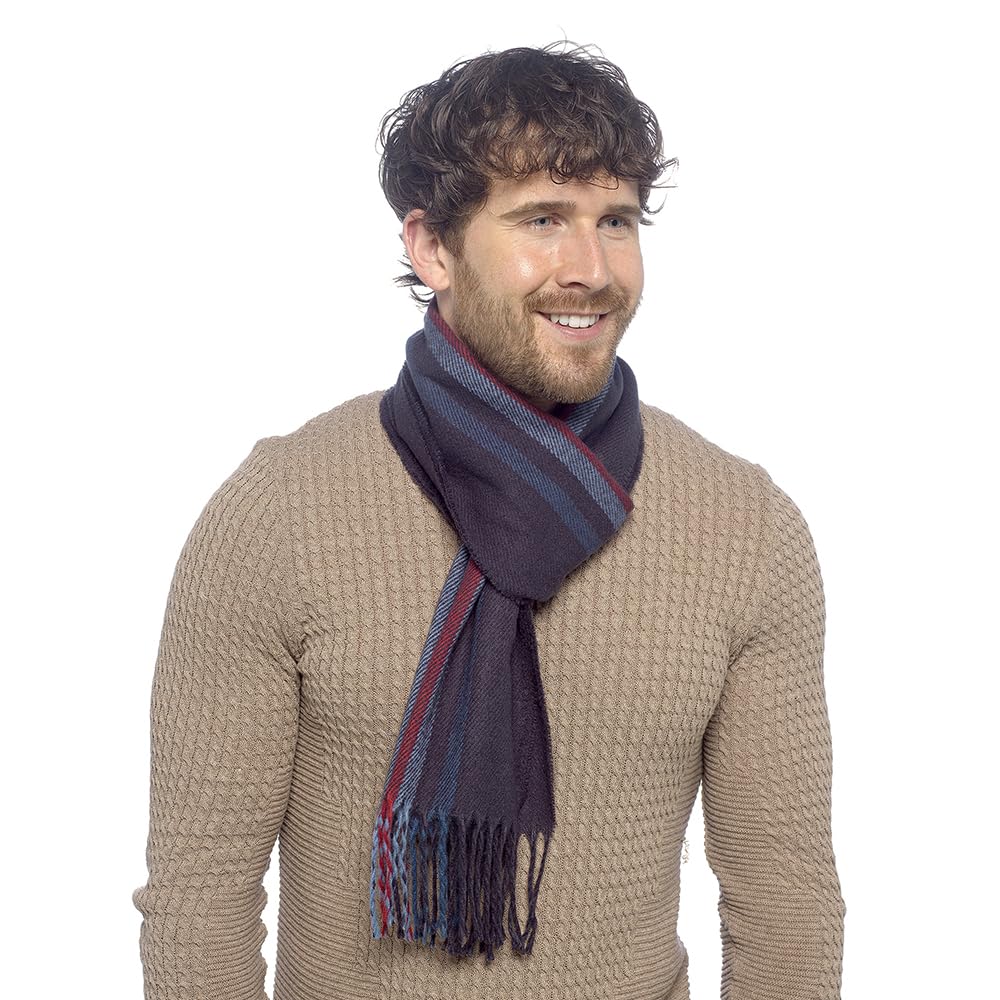 Undercover Mens Stripe Scarf GL1302 Navy/Red/Blue