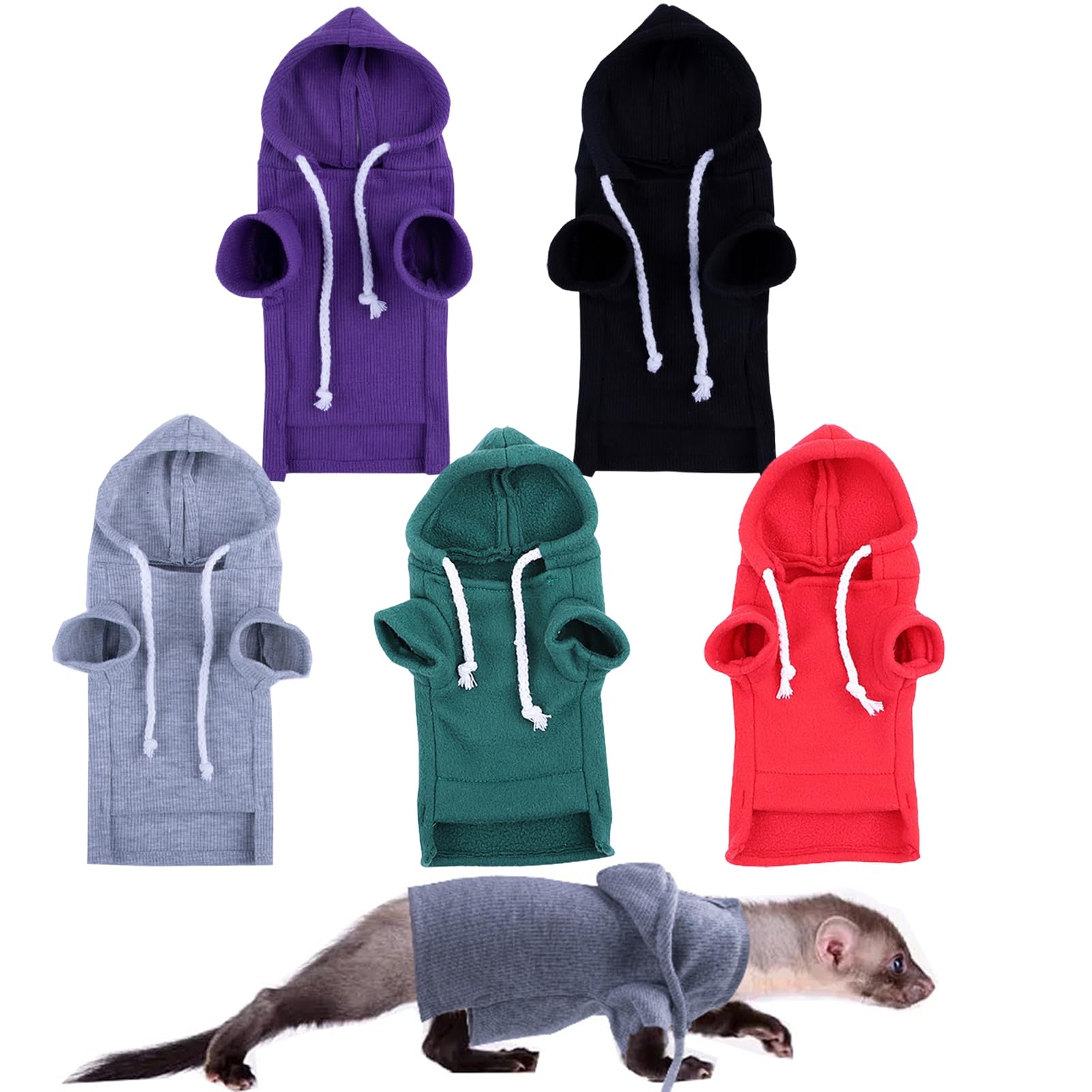 Leasote Ferret Hoodie – Cute Fleece Sweatshirt With Drawstring For Small Pets (Chinchillas, Cats, Chihuahuas)