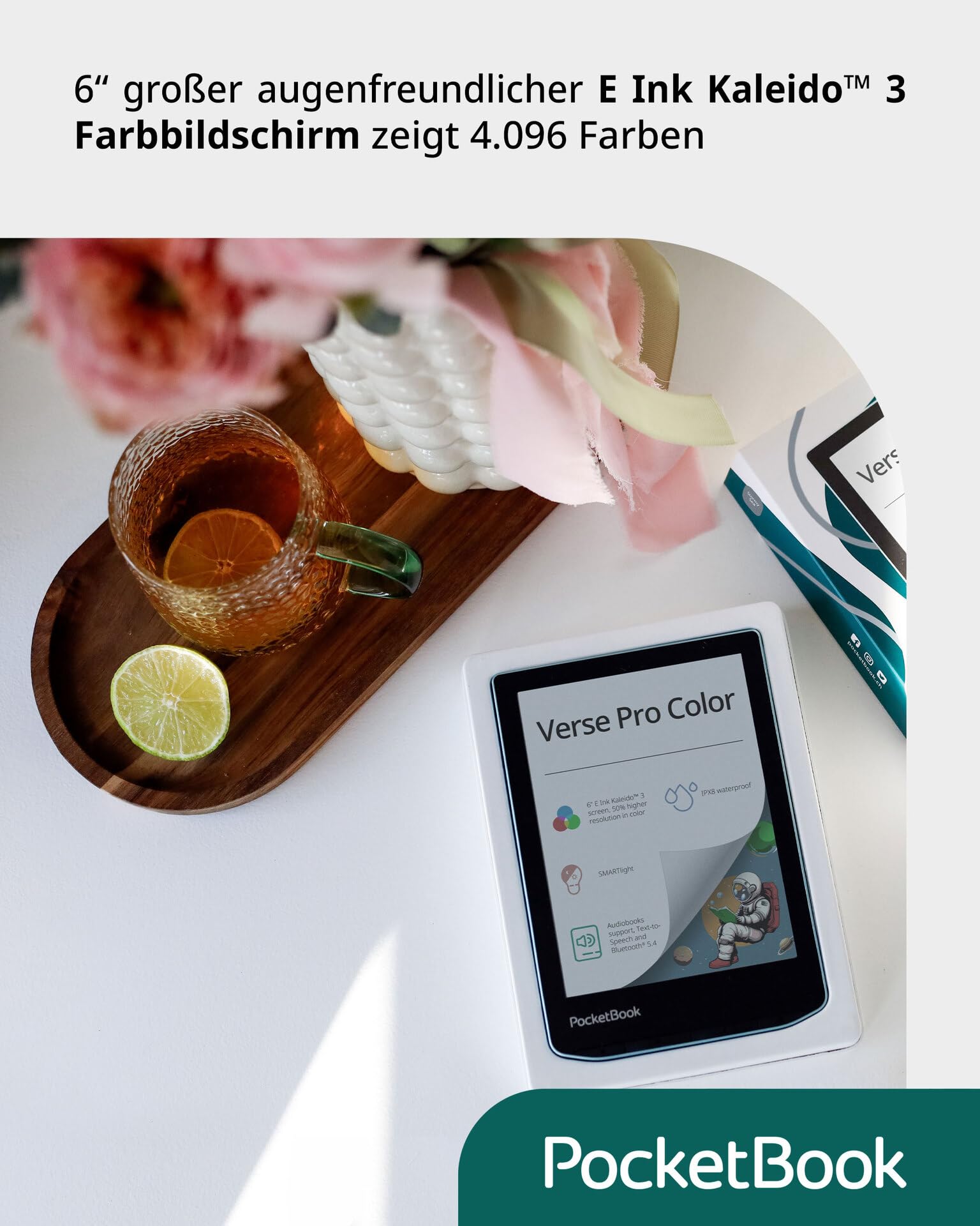 Pocketbook Verse Pro Color Blaugrau 16GB eBook-Reader 6" Dach-Version Touch eINK
