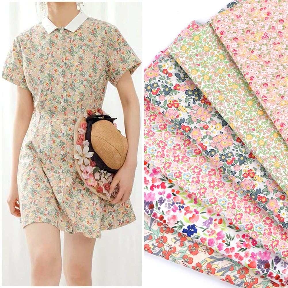 Kwiatowy, bawełniany, patchwork, materiał do szycia, towar sprzedawany na metry, zadrukowana, bawełna, zestaw materiałów, patchwork, zestaw do majsterkowania, rzemiosła, odzieży, pościeli,