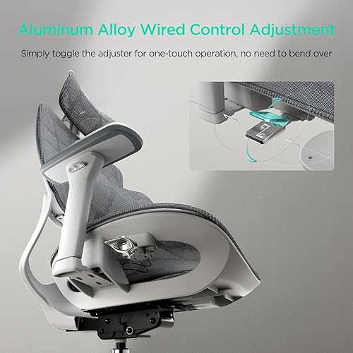 Miniatura 8 de Hbada E2 Ergonomic Office Chair, Big and Tall Mesh Office Chair with 6-Way Dynamic Lumbar Support, 3D Adjustable Armrests, 3D Adjustable Headrest