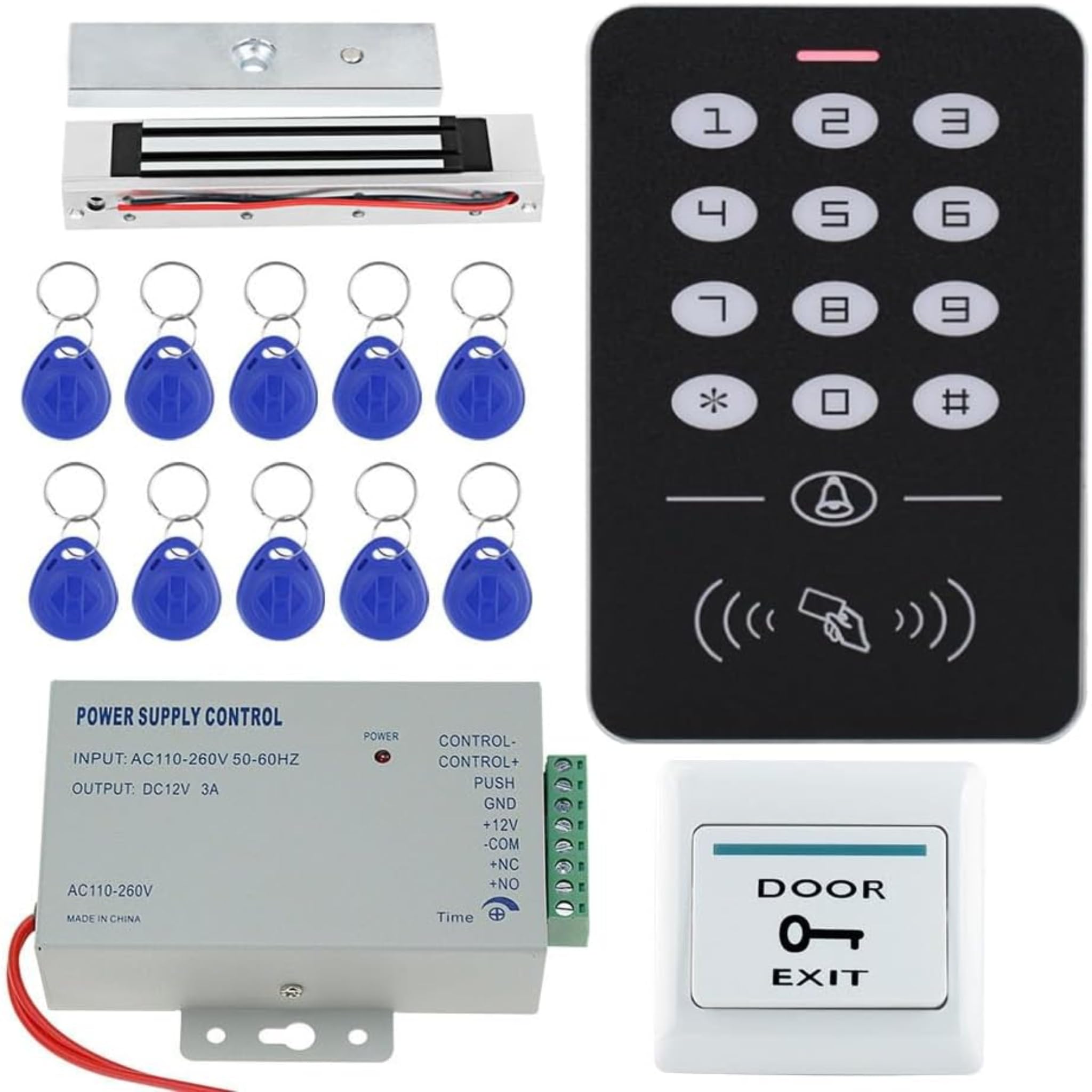 Kit Système Contrôle d'accès RFID 125KHz Set Contrôleur d'accès