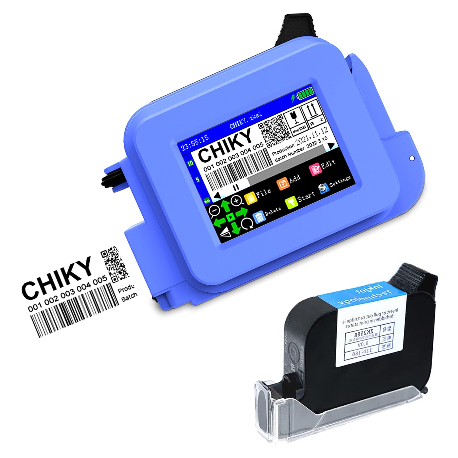 CHIKYTECH Upgraded Mini Inkjet Printer for All Materials, Portable Printing Machine for Date Time Barcode Logo Qrcode Batch Number Image Icons (Mini