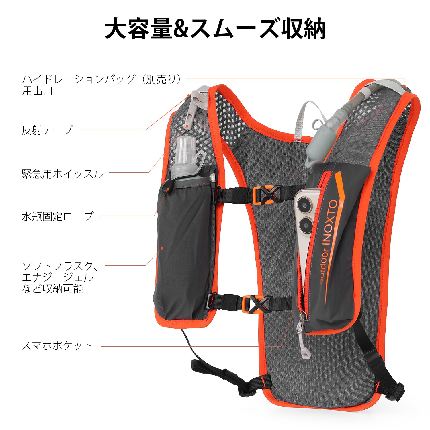 Amazon.co.jp: [INOXTO] ランニングリュック スポーツ ランニング