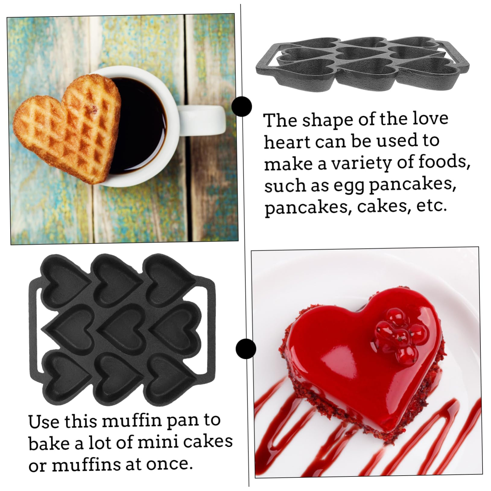 Cabilock Molde para Pastel en Forma de Corazón de Hierro Resistente a Altas y Bajas Temperaturas, Seguro para Refrigerador, Adecuado para Repostería Casera y Horneado