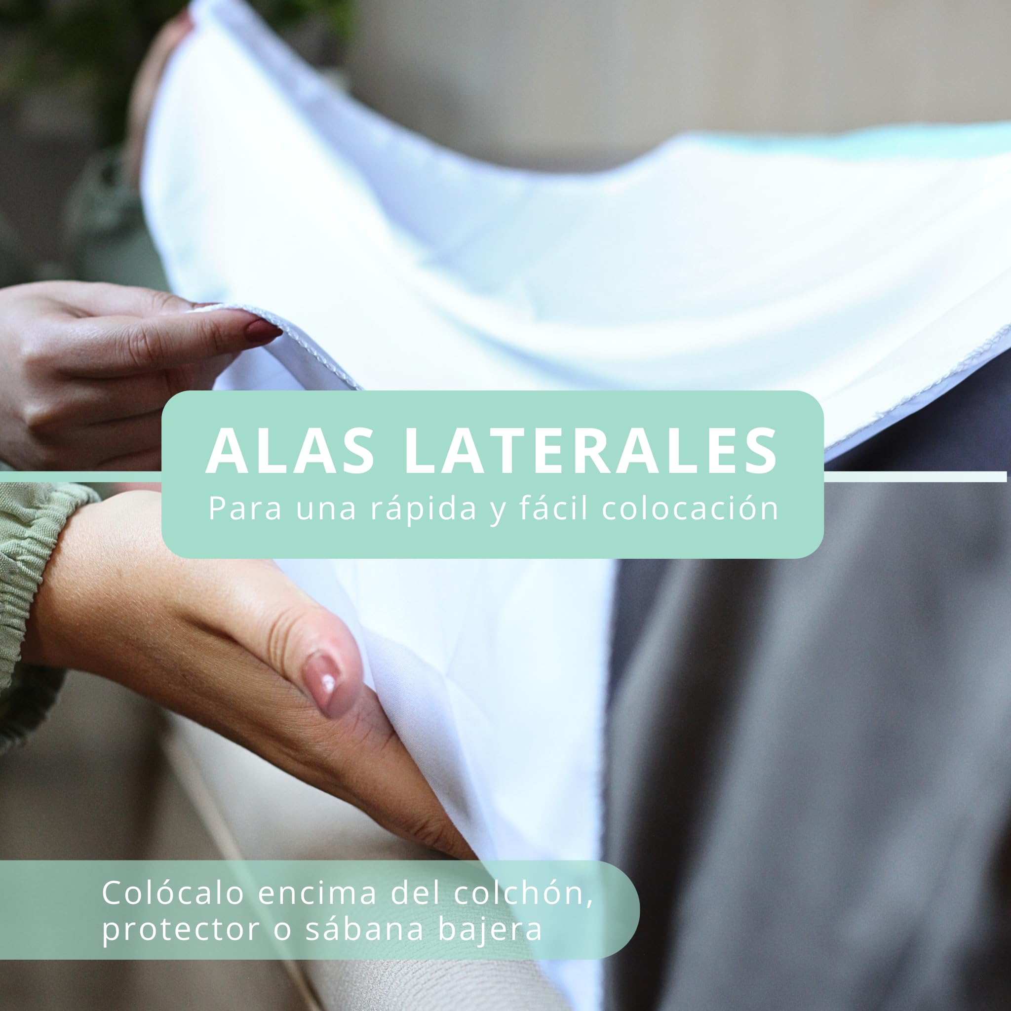 Empapador Cama Adultos y Niños Lavables con alas - 4 Capas protección, Impermeable Reutilizable, Absorbente, Empapadores Bebe, Protector 300 Lavados, Lavadora 60 Grados 90X80+Alas 40 cm