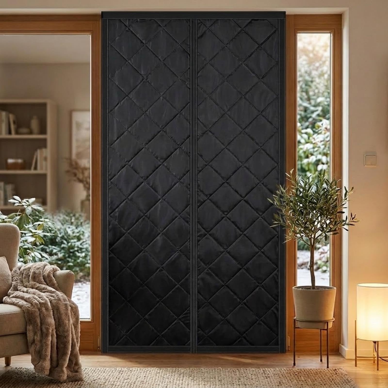 Cortina Algodón Térmica Magnética Para Puertas, Reduce Ruido, Impermeable