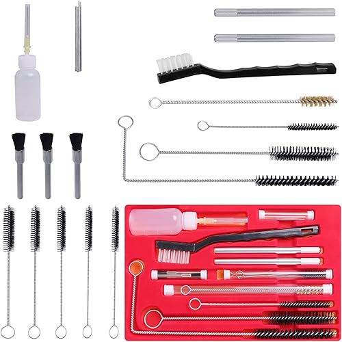 17pcs Spray Gun Cleaning Kit,Paint Gun Cleaning Kit Airbrush Spray Gun Nozzle Cleaning Repair Tool for HVLP Gravity Detail Paint Guns, Airbrush, Air