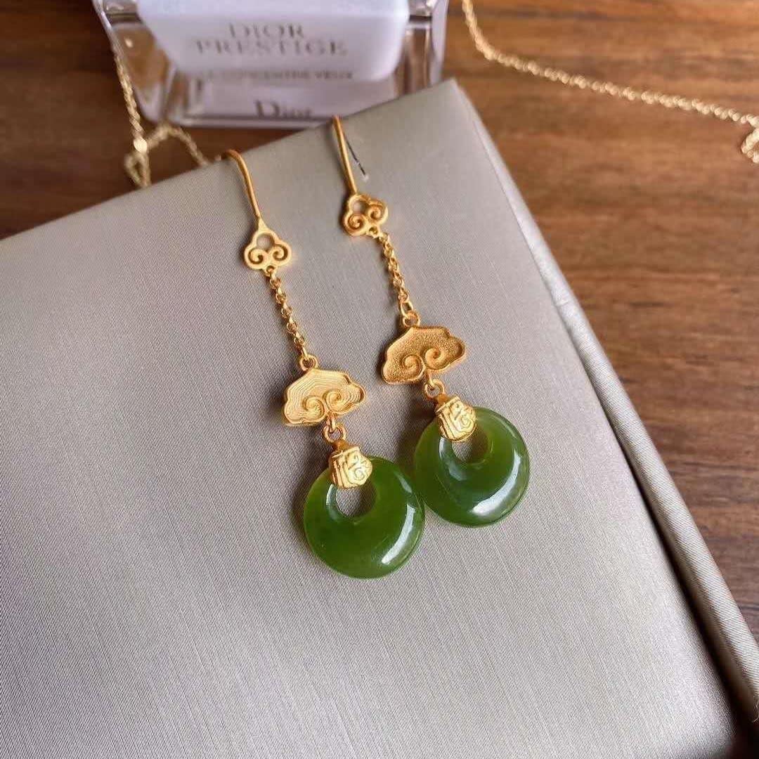 drop earrings,Earrings For Women,Earrings Loop Earrings for Women,Earrings for Girls Women,Earring National Fashion Court Retro Style Enamel Jingtai Safeness Ring Earrings Classical Fairy Earrings Han