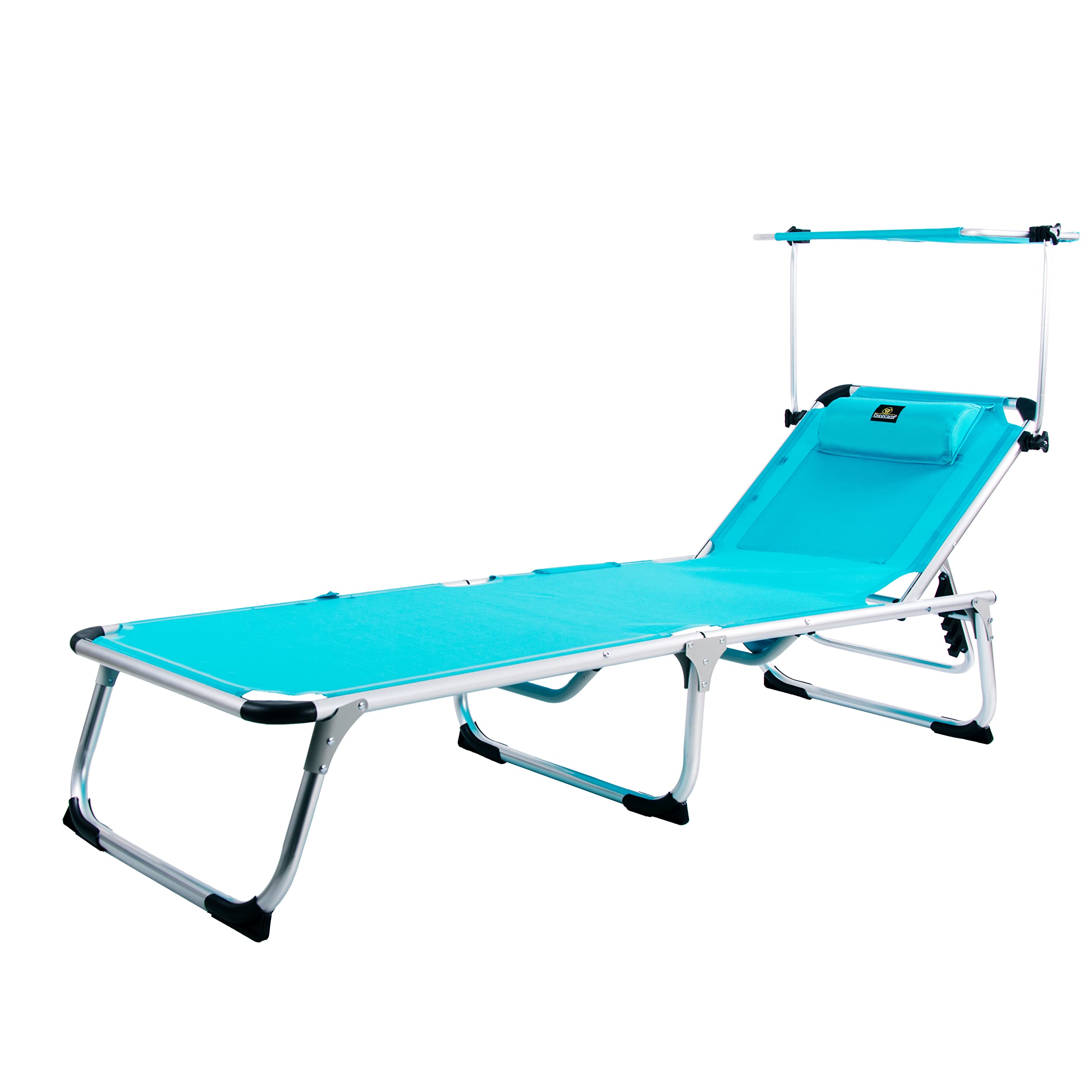 CREVICOSTA QUALITY MARK MARCAS DE CALIDAD - Arena 1004 - Tumbona de Playa con TOLDO, Plegable y reclinable. 4 Posiciones (Turquesa)
