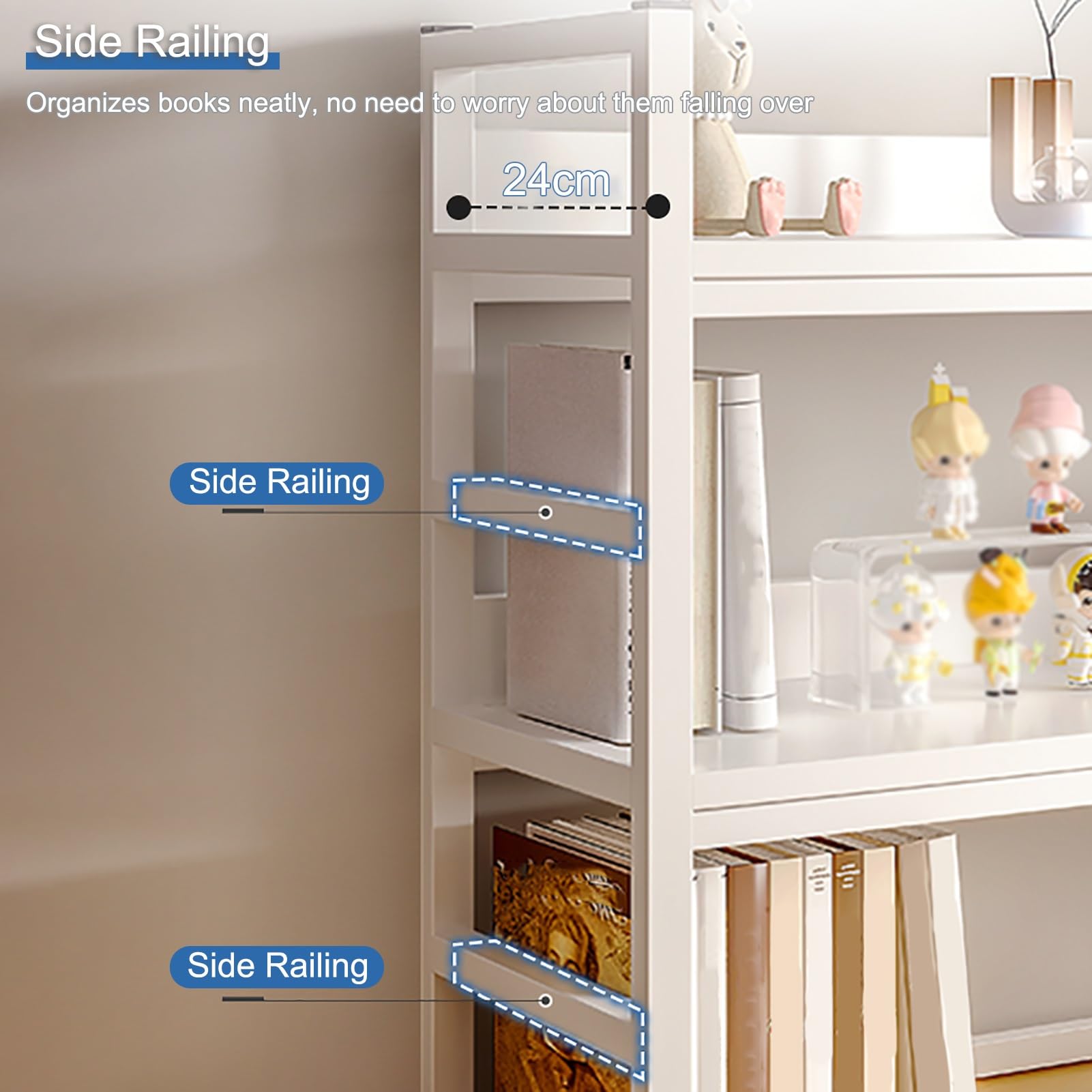 Schreibtisch-Organizer-Regal, Thekenaufsatz mit 2 Ablagen für Computertische, zur Aufbewahrung und Präsentation, für Büro, Wohnzimmer, Balkon, Arbeitszimmer (Holzfarbe, 95 cm/37,5 Zoll)