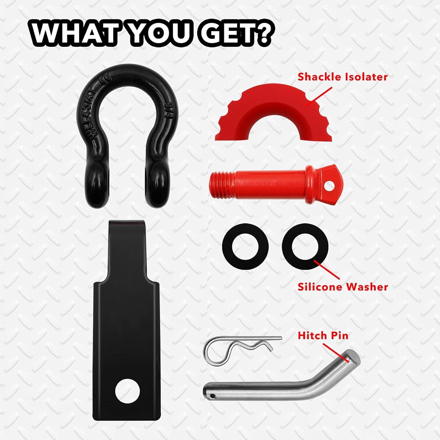 Shackle Hitch Receiver, 2 inch 42000 Lbs Maximum Break Strength, Solid with 3/4'' D Ring, Heavy Duty Towing Hitch Receivers, Never Rust, Best Towing Accessories for Vehicle Recovery Off-Road - Image 6