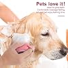 Molain Dog Cat Bath Brush Comb Silicone Rubber Dog Grooming Brush Silicone Puppy Massage Brush Hair Fur Grooming Cleaning Brush Soft Shampoo Dispenser (pink)