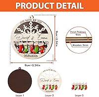 Vista 18 de V VIBEPY All Over Printed, Personalized Couple Ornaments, Christmas Ornaments, Wedding Ornaments, 3.5 Inches 3 Layer Ornaments, Gift for Your