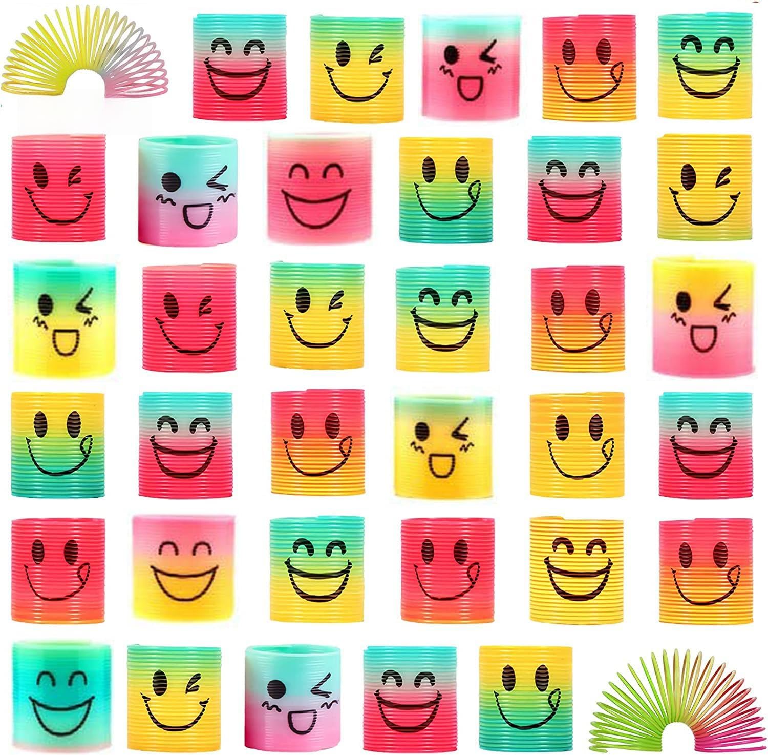 36 Slinky Toy Mini Rainbow Springs Party Bag Fillers for Kids Fidget Toys for Birthday Party Favours School Prizes Class Gifts for 30 Children