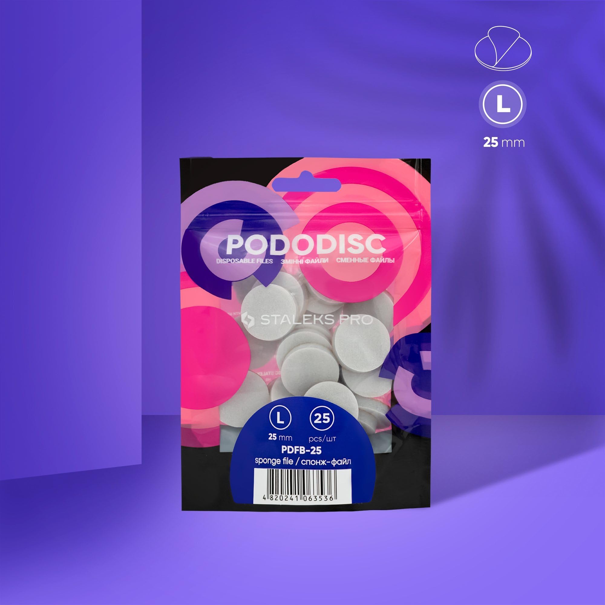 STALEKS PRO Ricambio lucidatore buffer pododisco dischi lucidanti pedicure 25 pezzi (L: 25 mm)