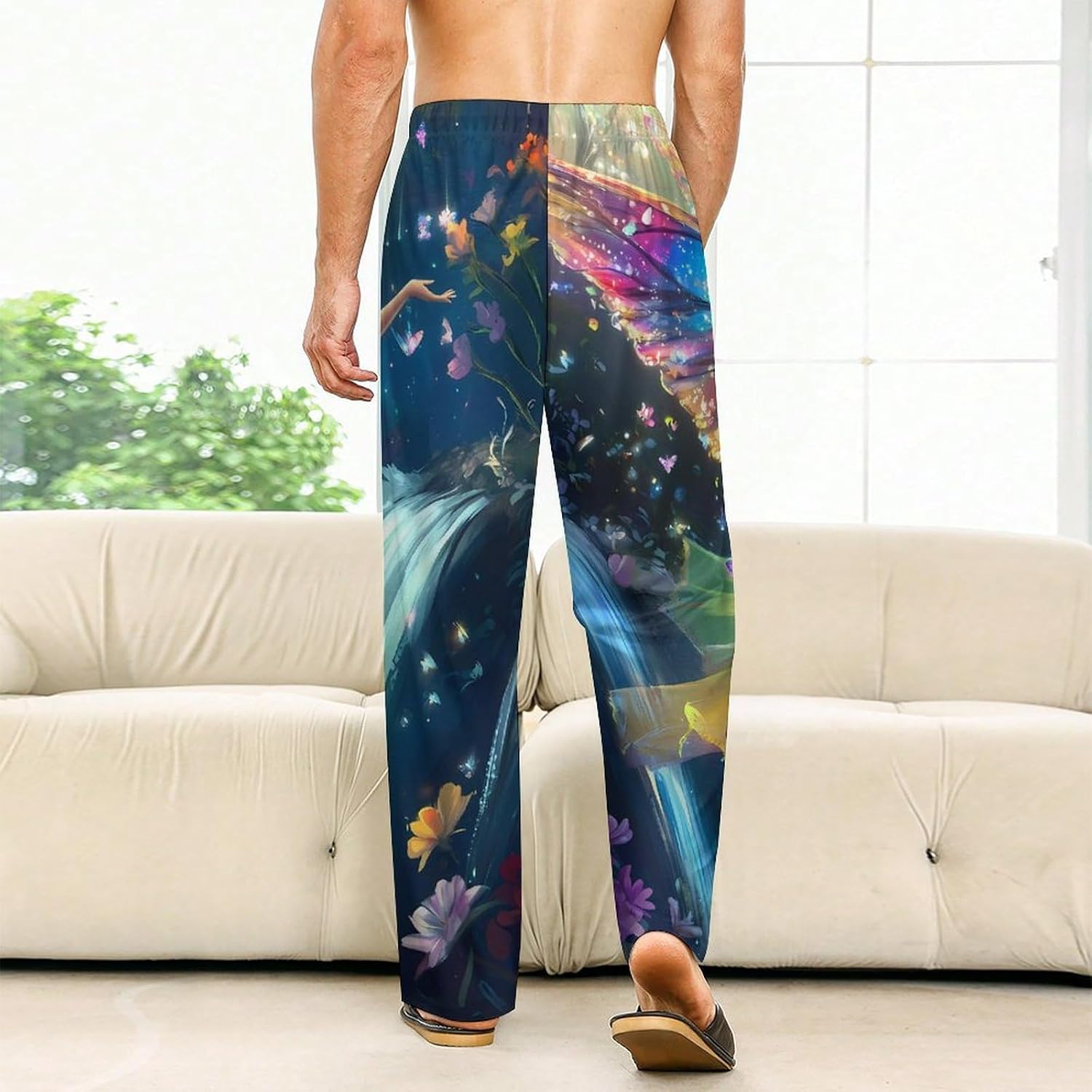 Beautiful Butterfly Fairy Pajama Pants Soft Sleep Lounge Pants Pj Bottoms for Men Women