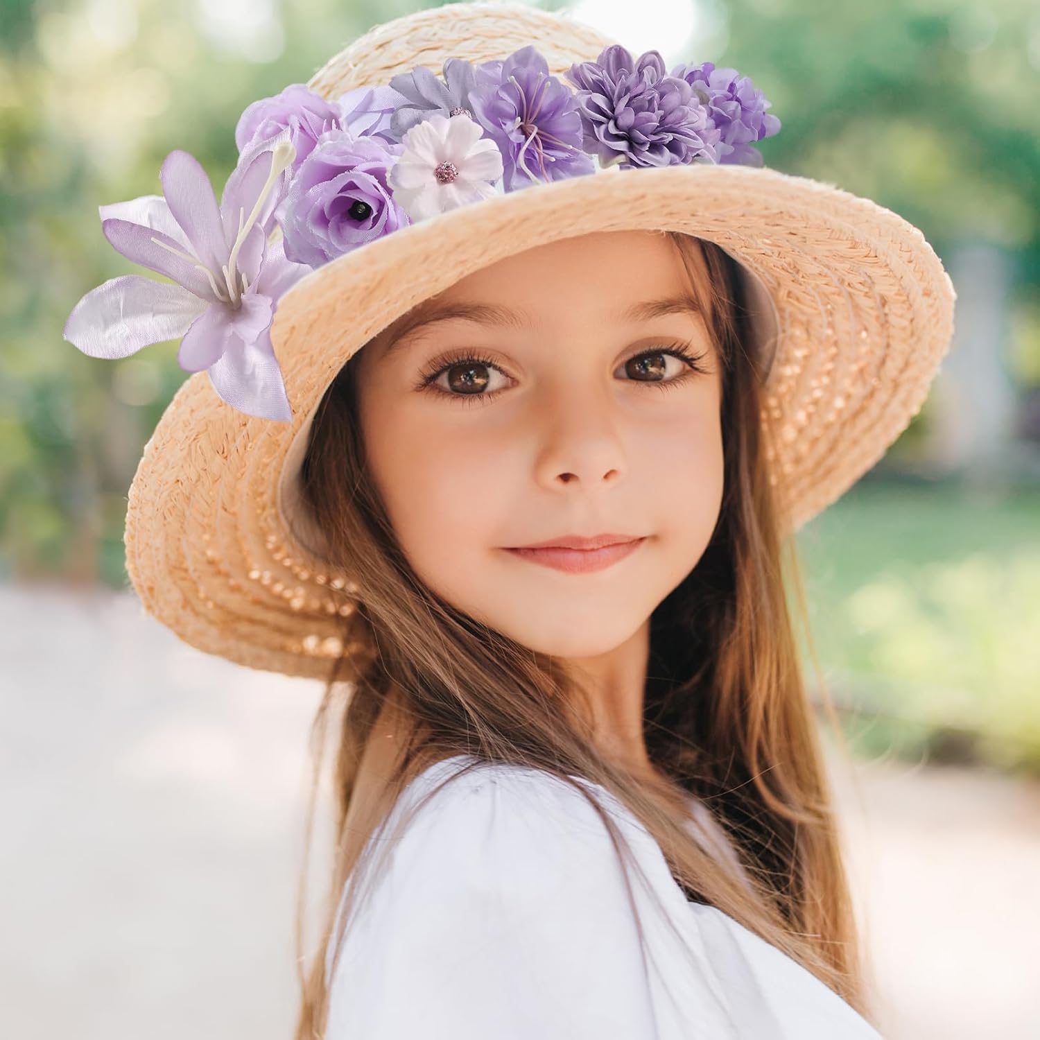 Fake Flower Heads for Crafts - Purple Silk Artificial Roses, Peonies, Daisies & Mini Floral Heads Bulk (48-Pack) for Wedding Decor, Graduation Cap, Cake Topper, Baby Shower, Home Decoration - Image 5