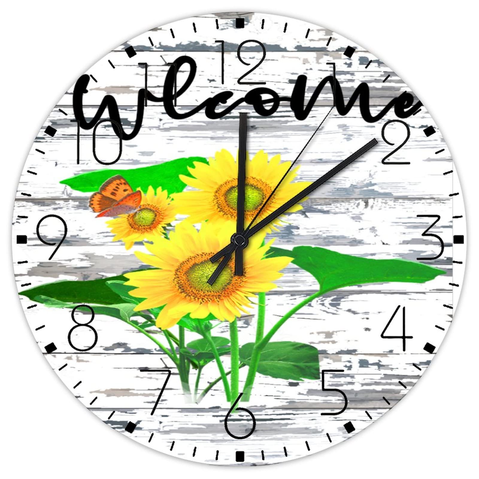 Horloge murale silencieuse sans tic-tac retro pour un sommeil sans bruit