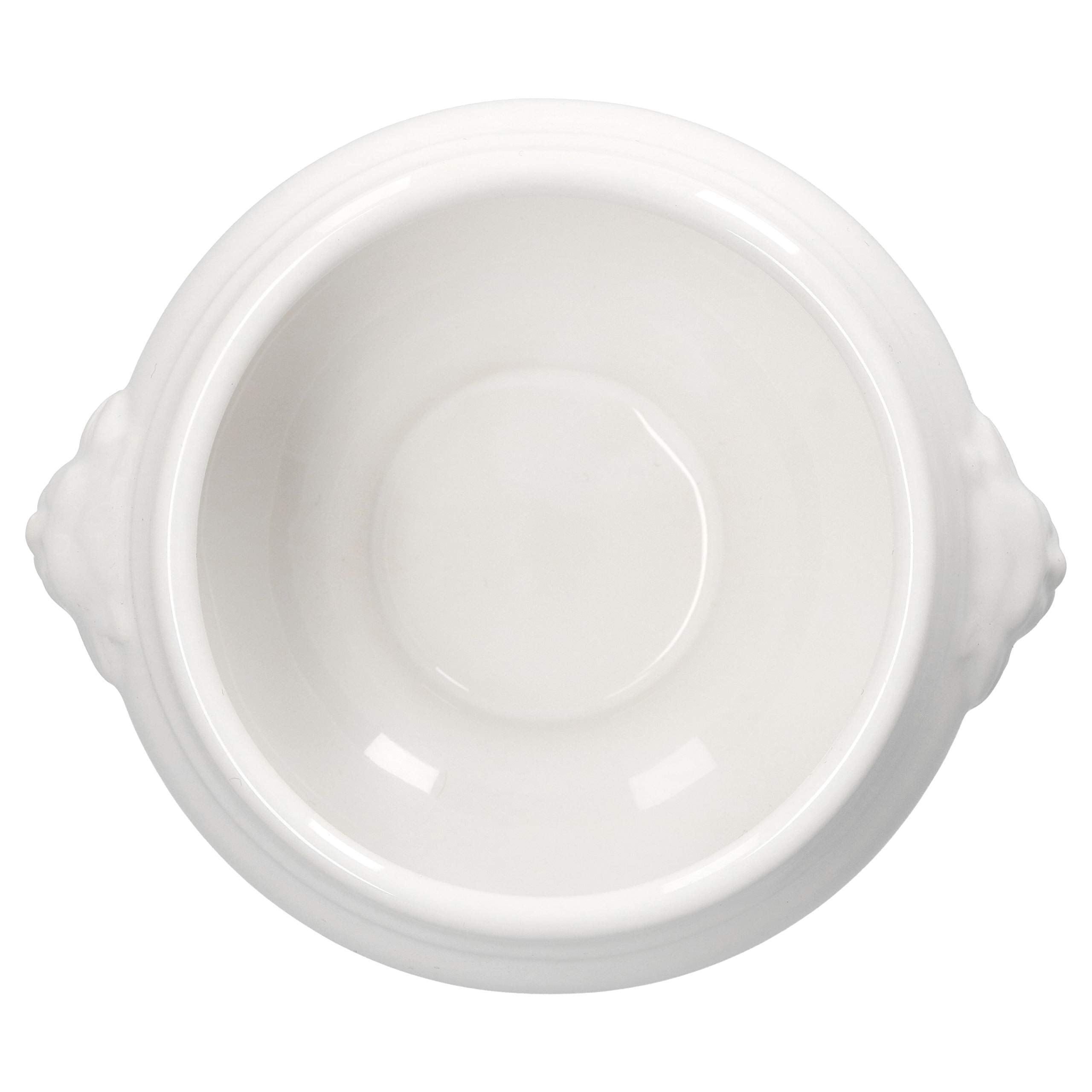 MamboCat Leo - Set di 7 tazze da zuppa con coperchio da 3 l + 6 tazze piccole da 0,45 l, set reale di ciotole da zuppa con testa di leone, in gres bianco