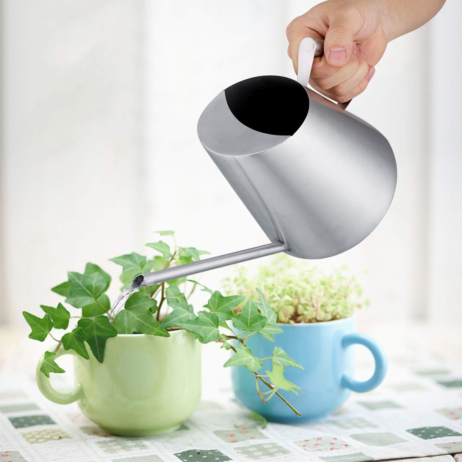 Arrosoir en métal - 2,5 l - Arrosoir en acier inoxydable - Arrosoir pour plantes de jardin