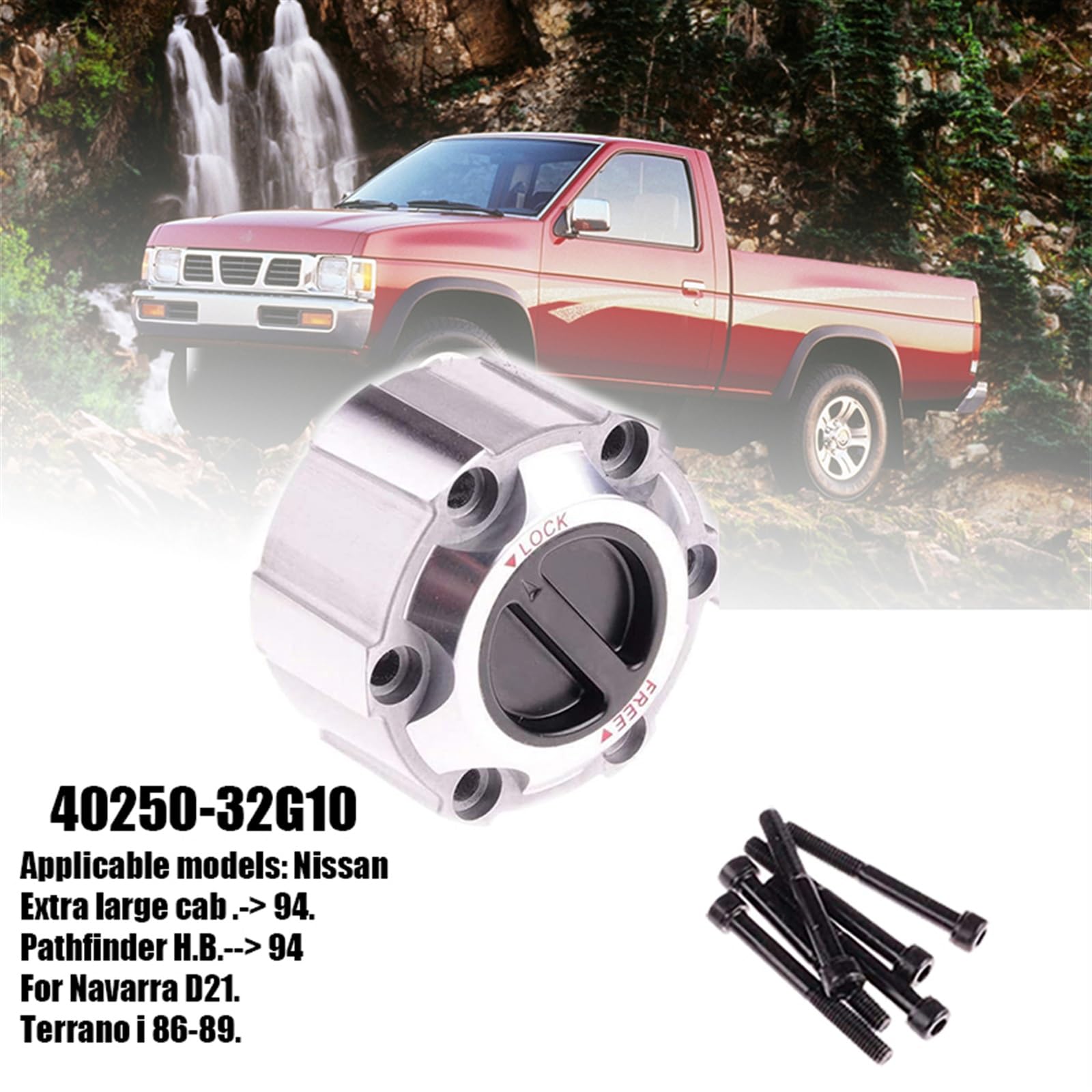 Ręczna piasta blokująca wolne koło, dla NISSAN, Pickup Pathfinder Navara D21 Terrano I 1986-1989 King Cab 4025032G10 40250-32G10 B015 Nakrętki zabezpieczające do kół