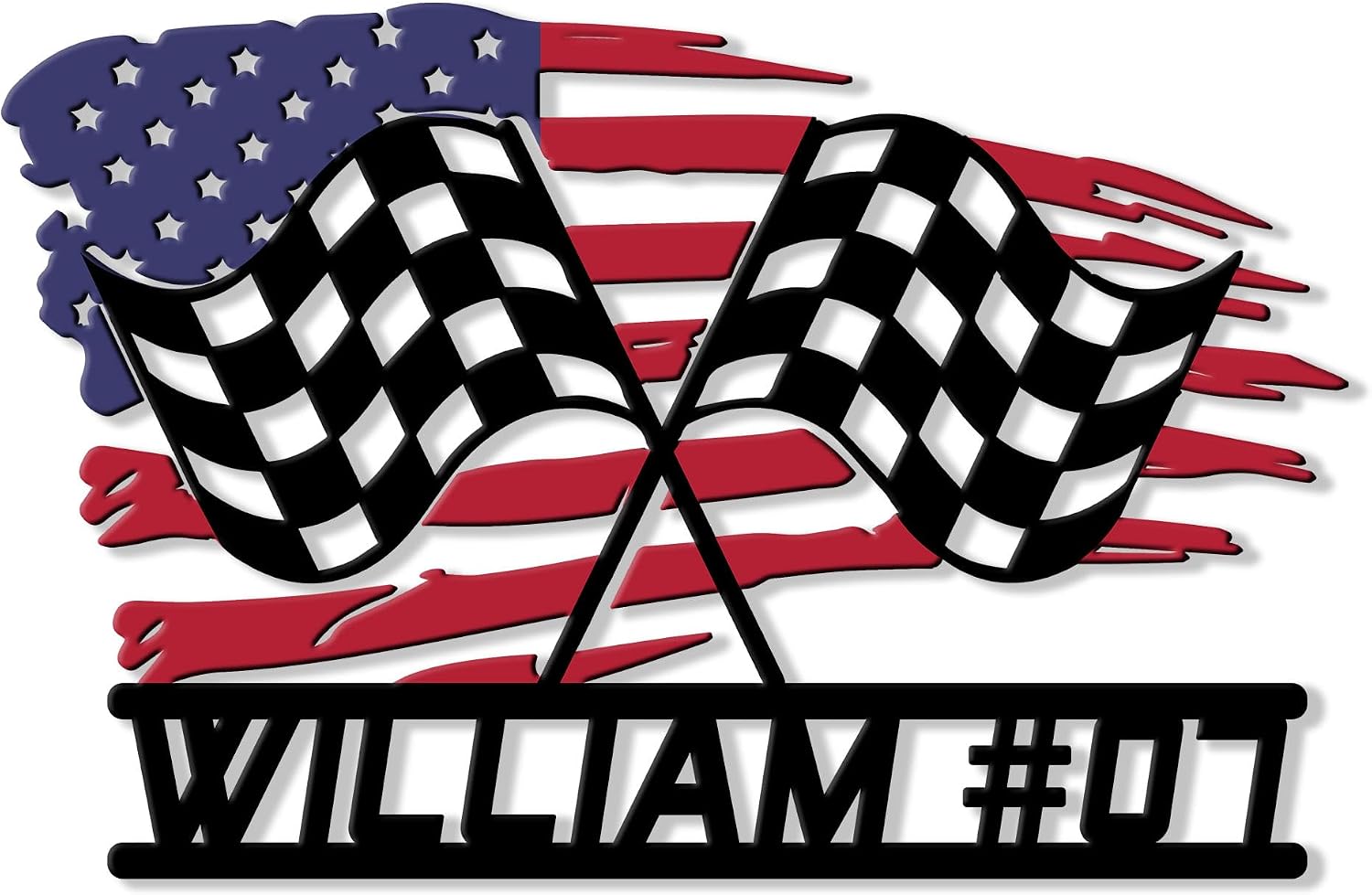 Custom Racing Metal Sign – Personalized Name Wall Decor for Bedroom, Garage, or Man Cave – Gift for Son, Daughter, Men, Women, Dad, Mom or Coach on Birthday or Team Celebration
