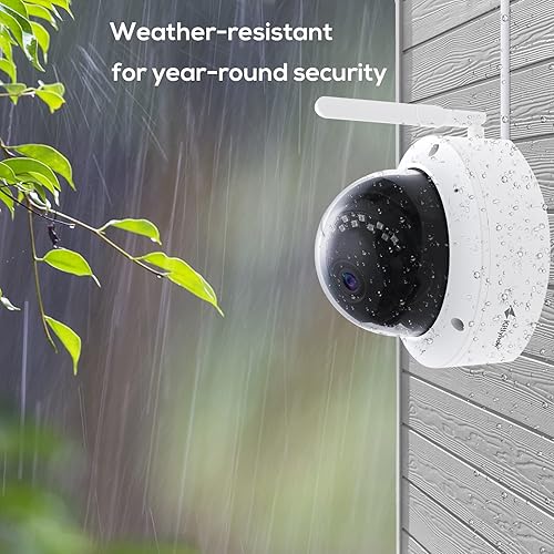 Miniatura 3 de Kittyhok Agregar Cámara de seguridad inalámbrica domo para exterioresinteriores, cámara WiFi 2K al aire libre, visión nocturna, audio de 2 vías,