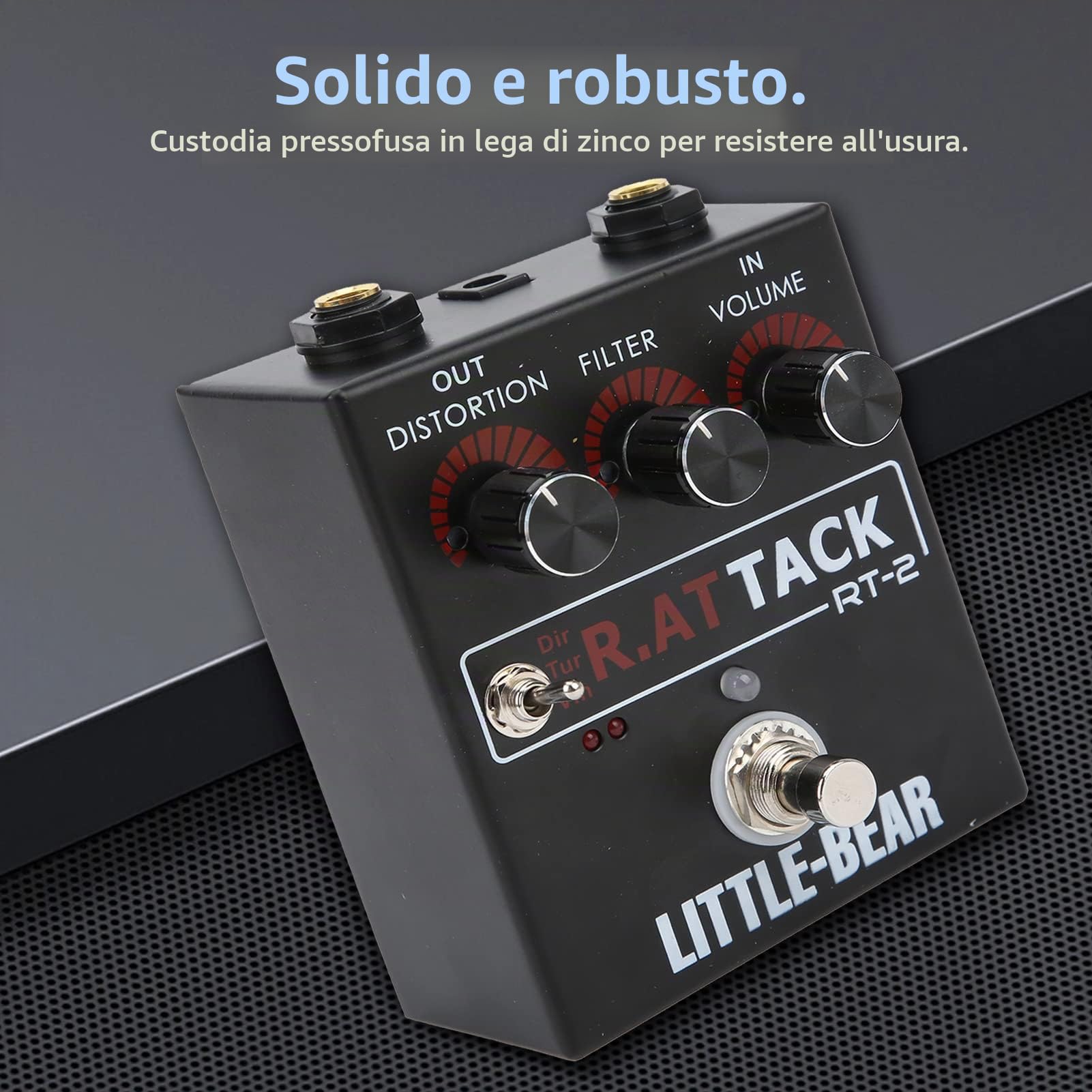 Distortion Guitar Pedale Black 3 Level Electric Guitar Distortion Effector per RAT Tone Singolo Effetto Accessori LM308N