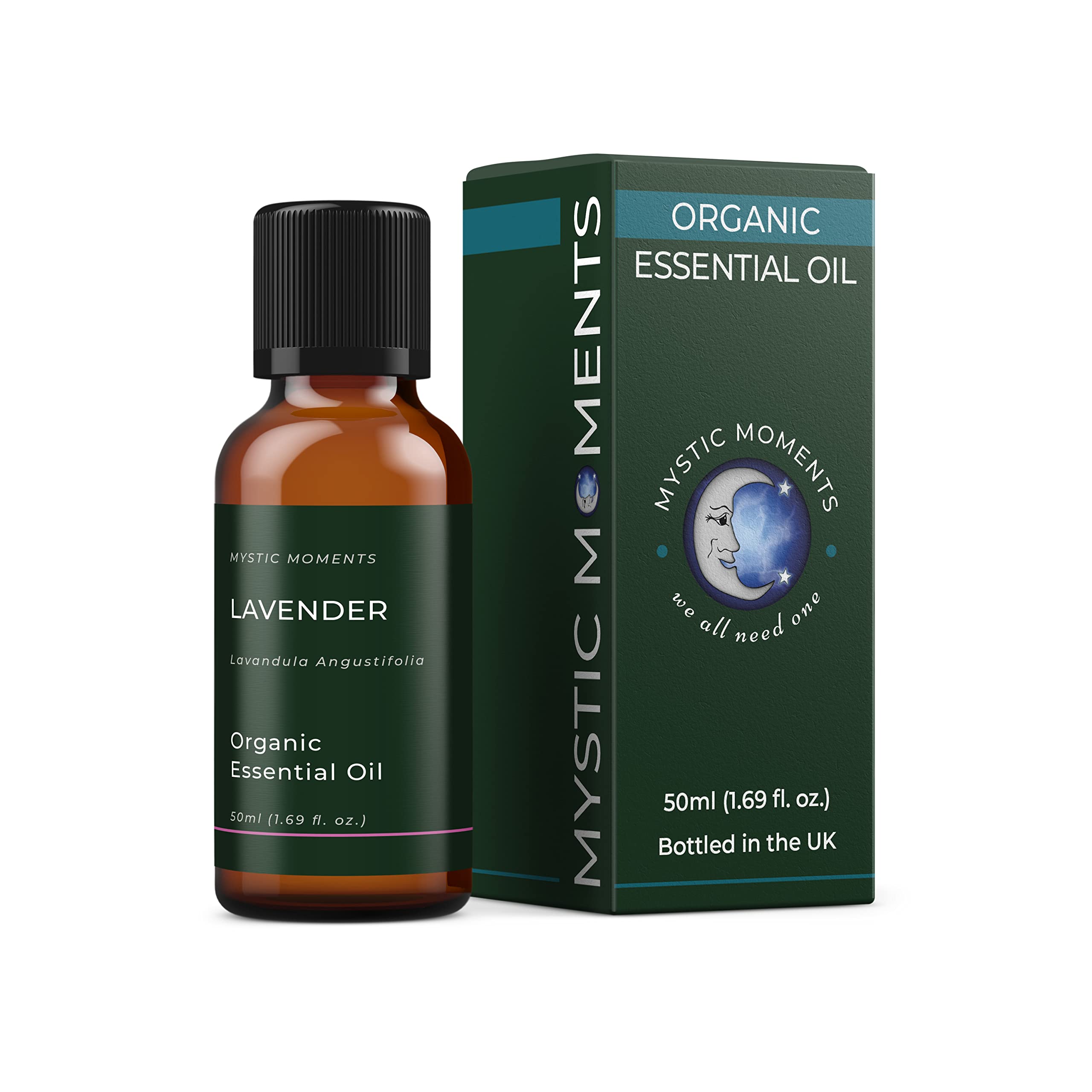 Mystic Moments | Organic Lavender Essential Oil 50ml - Pure & Natural Oil for Diffusers, Aromatherapy & Massage Blends Vegan GMO Free