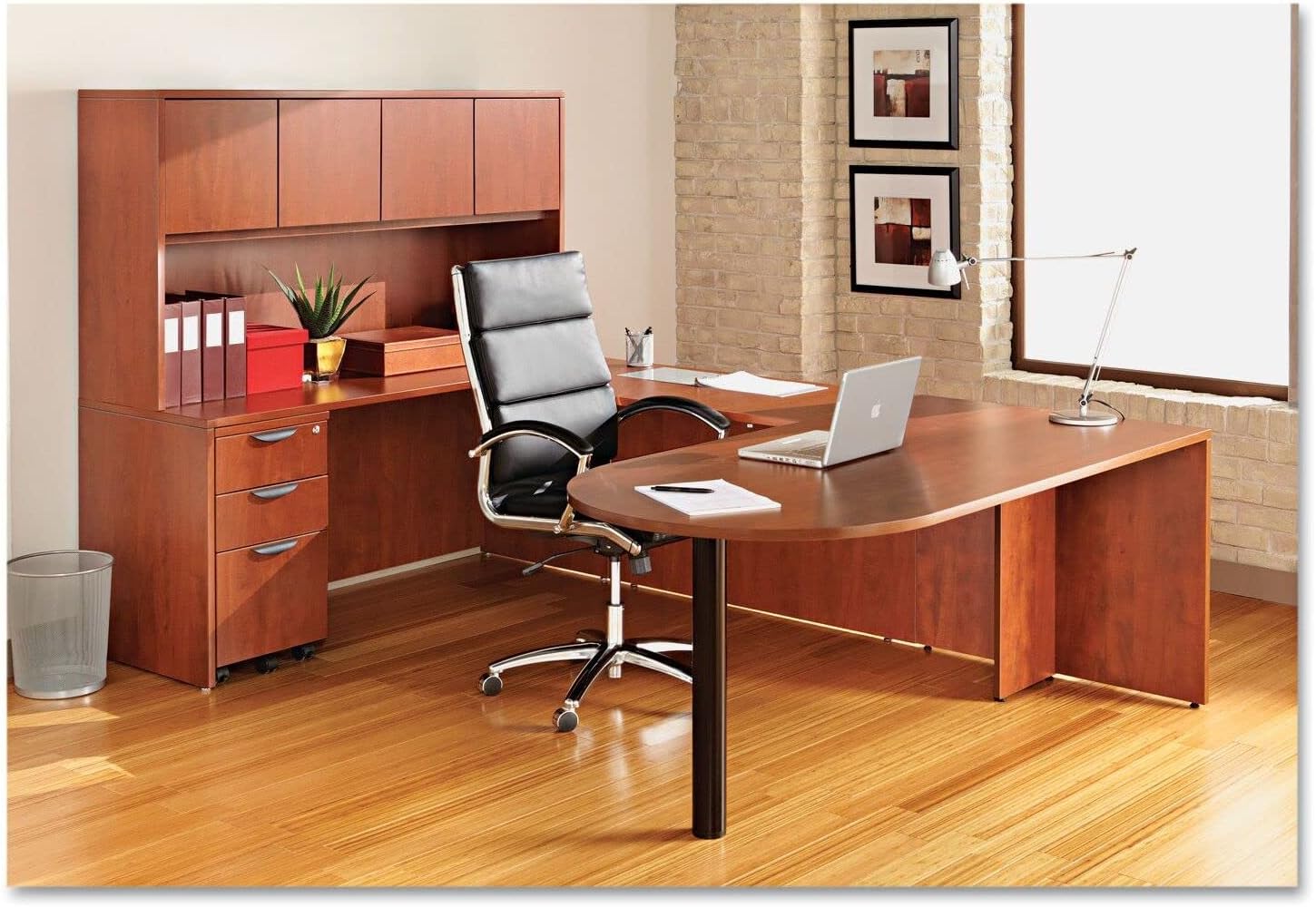 Alera ALE Valencia Series D Top Desk, 71w x 35 1/2d x 29 5/8h, Medium Cherry