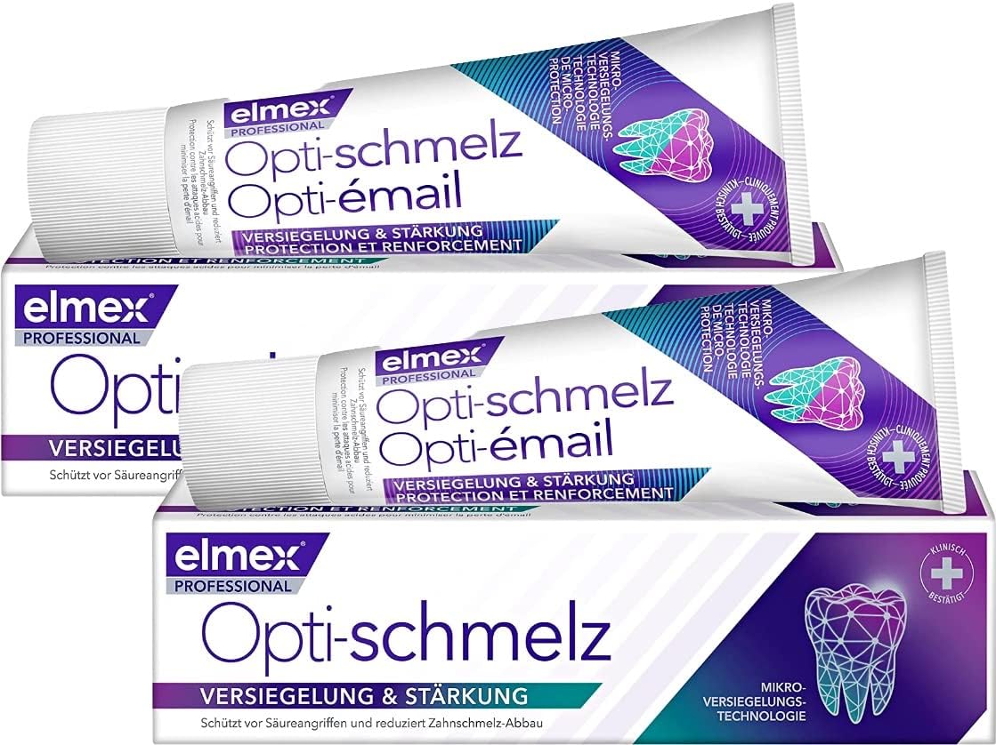 2x75ml elmex® Opti-Schmelz Professional Sealing & STRENGTHENING Toothpaste / Germany