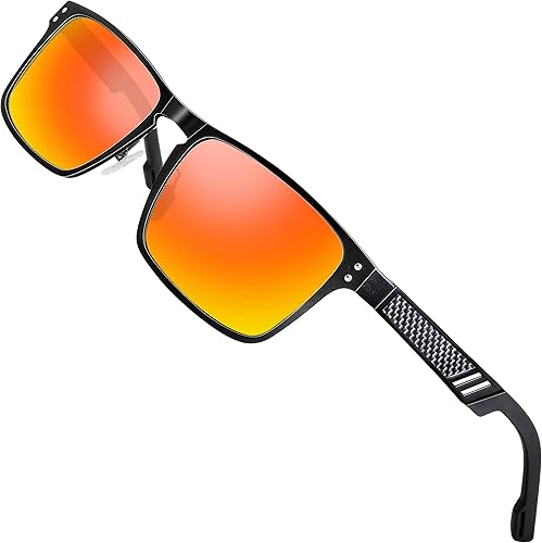 ATTCL Gafas de sol polarizadas con protección UV para pesca, golf, conducción para hombres, marco de metal Al-Mg, ultra ligeras