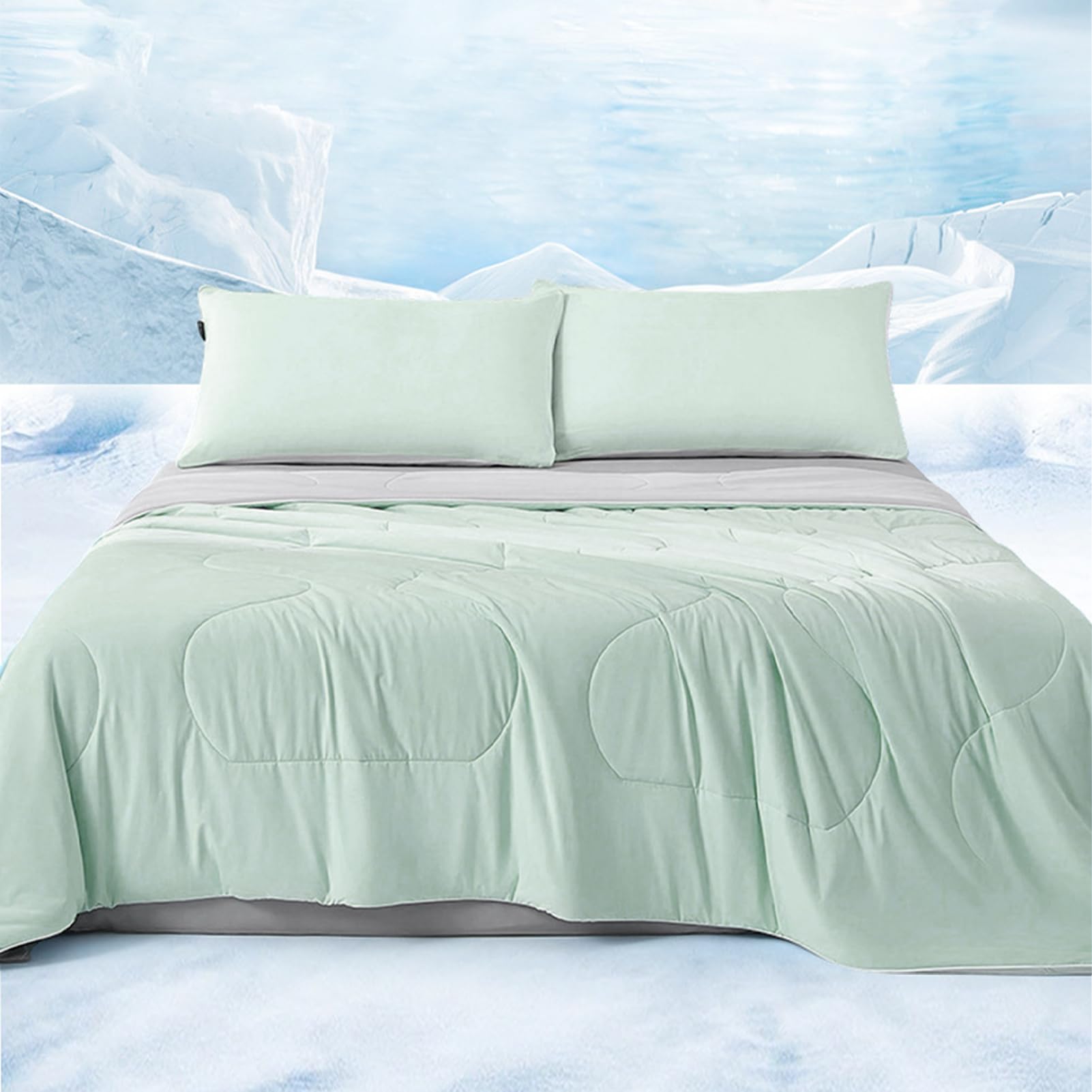 Coperta Rinfrescante Coperta Termica | Doppia Faccia Leggera per Sudorazione Notturna Casa Viaggio Campeggio Soggiorno