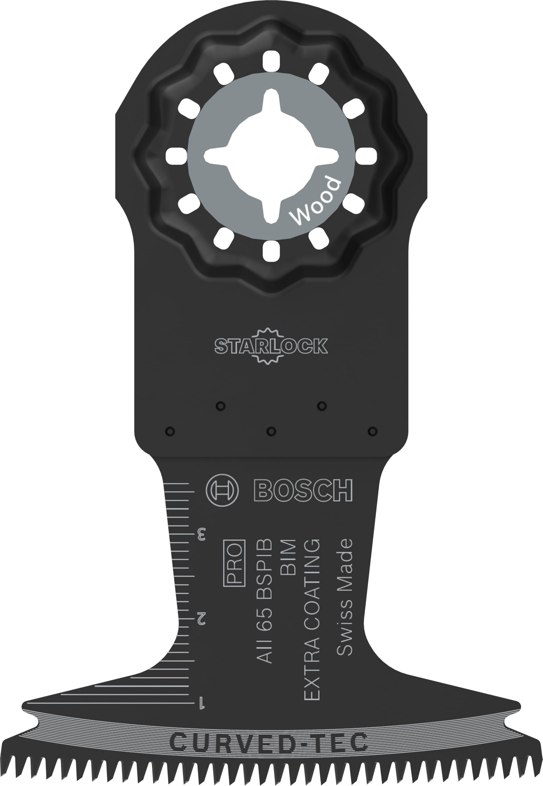 Bosch 1x PRO Multi Material AII 65 BSPIB Blatt für Multifunktionswerkzeuge (für Hartholz, Kunststoffbeschichtete Platten, Breite 65 mm, Professional Zubehör Multifunktionswerkzeug)