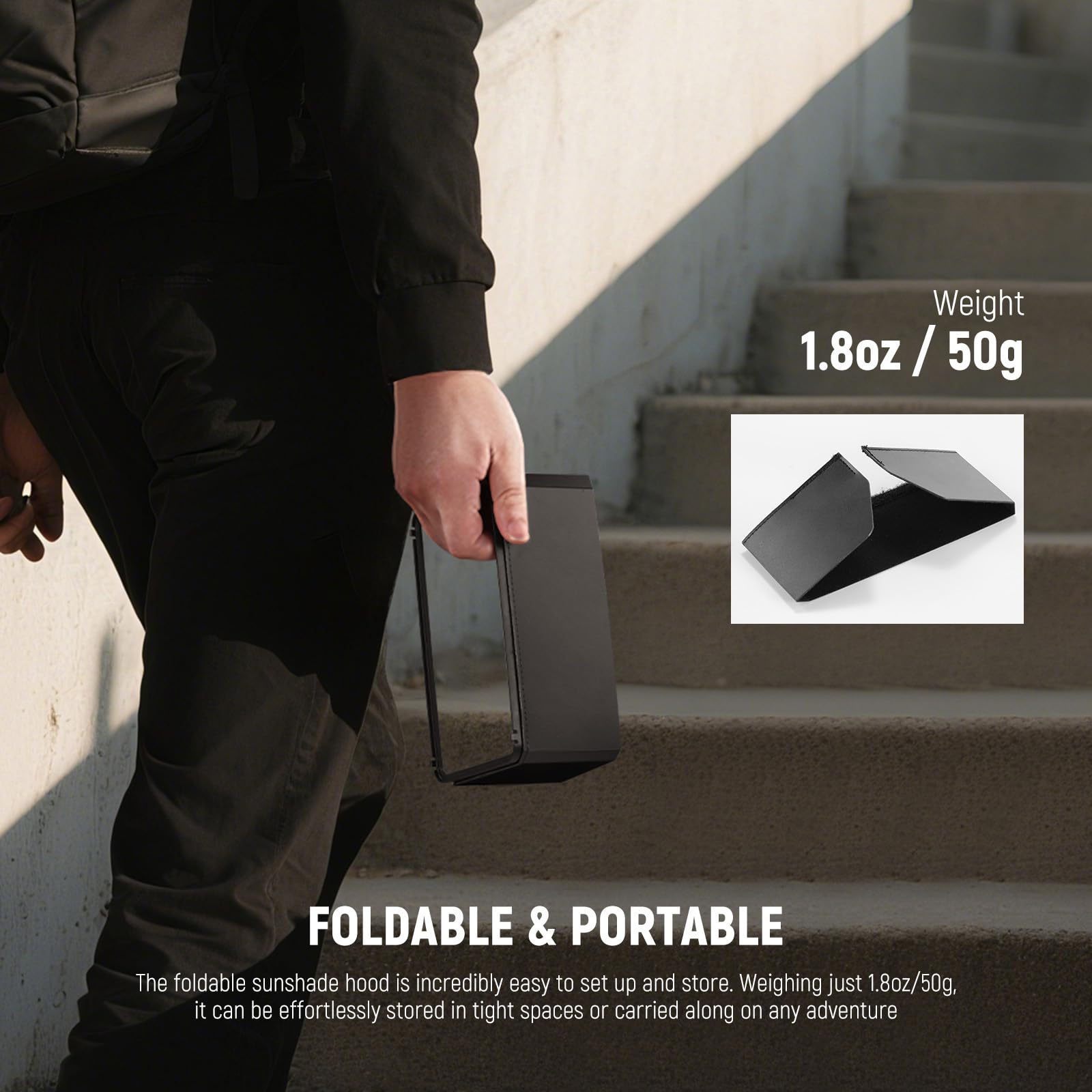 NEEWER Parasole per Monitor da Campo per Fotocamera F700 della NEEWER, Paraluce a Tre Lati e Telaio Sagomato, Facile Accesso ai Pulsanti, Gancio e Gancio Attaccato, MA007
