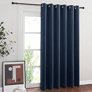 NICETOWN Bedroom Window Blackout Curtain Panel - Thermal Insulated Blackout Drape/Drapery for Loft, Guestroom (Navy, 1 Panel, 80 x 84 inch)