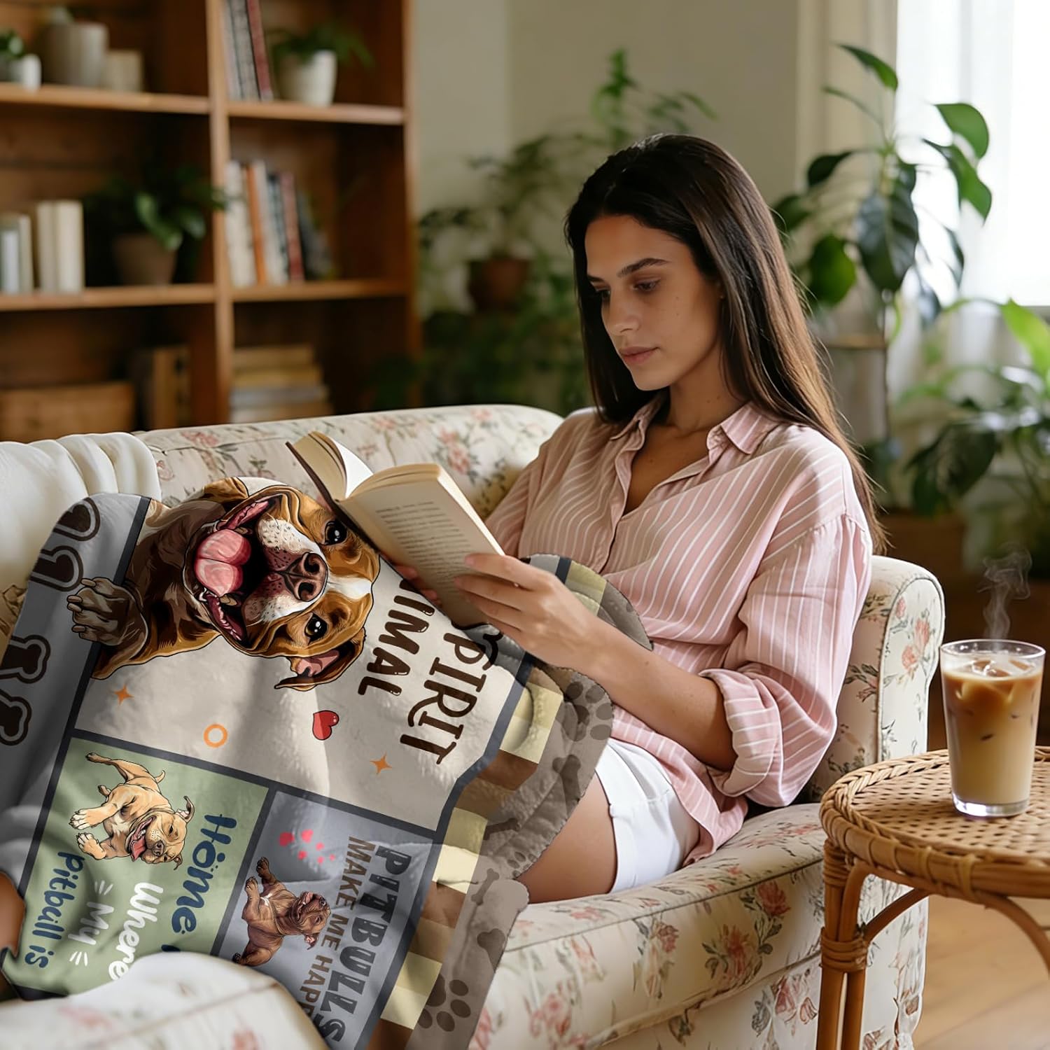 Pitbull Mom Gifts, Pitbull Blankets 60''x50'', Pitbulls Gifts for Women, Gift for Pitbulls Dog Owners Lovers Woman Decorations Throw Blanket for Christmas Mothers Day